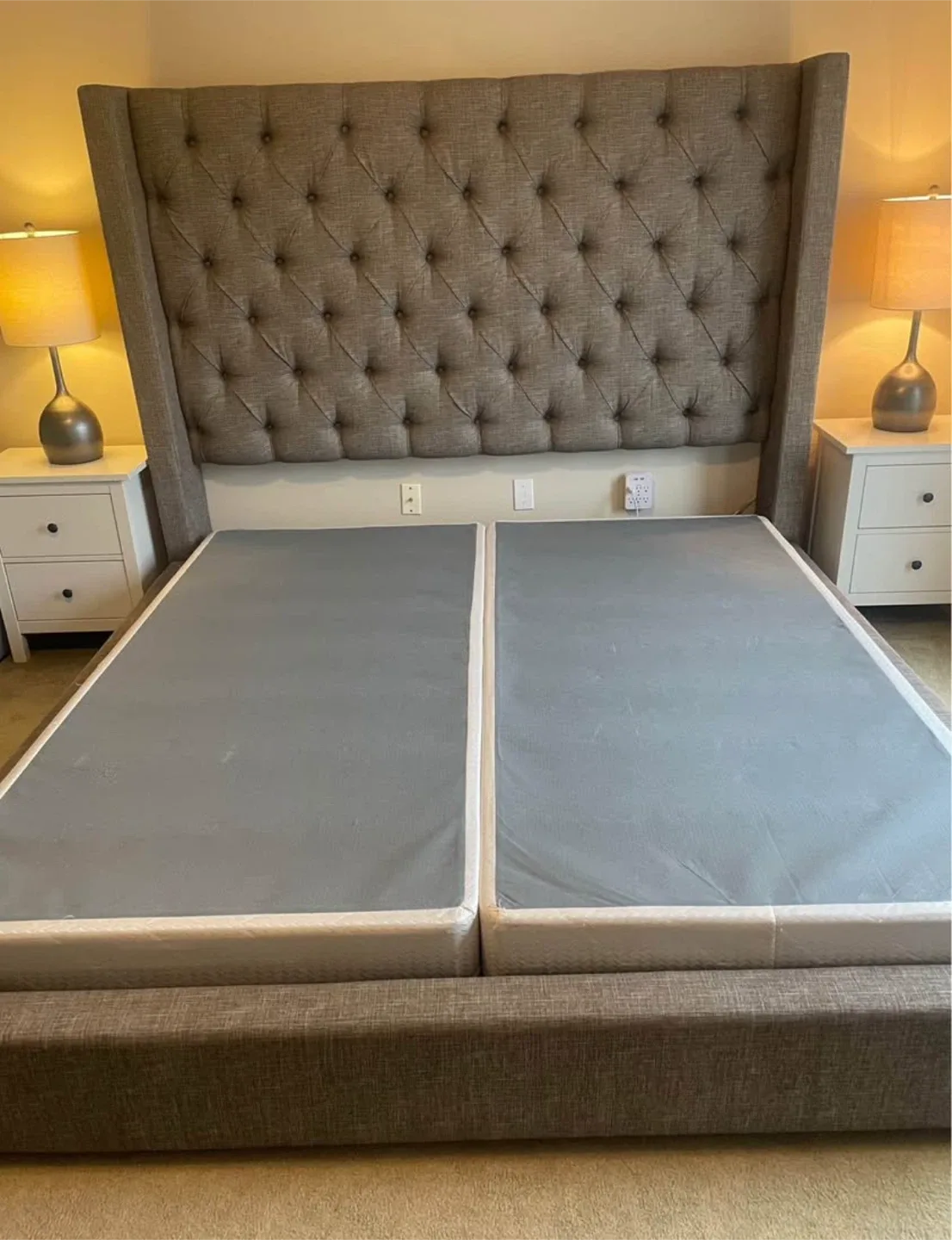 Ashley-Upholstered Wingback Headboard Bed Frame image indicator(6)