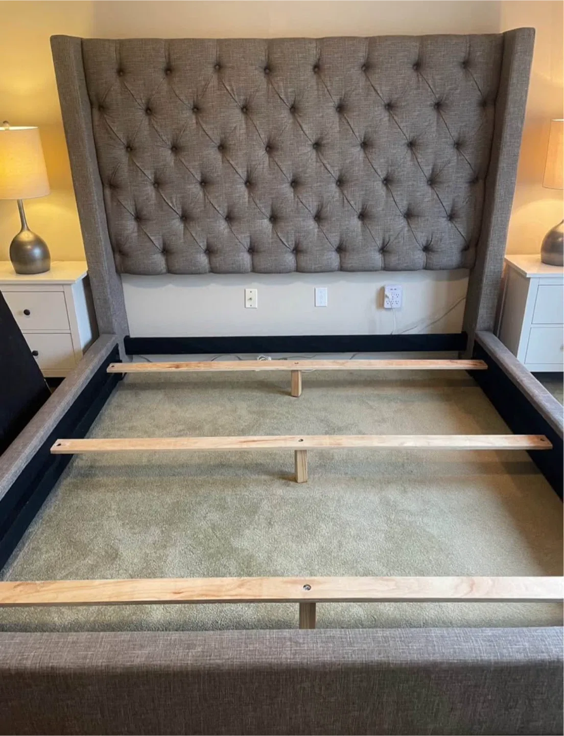 Ashley-Upholstered Wingback Headboard Bed Frame image indicator(8)