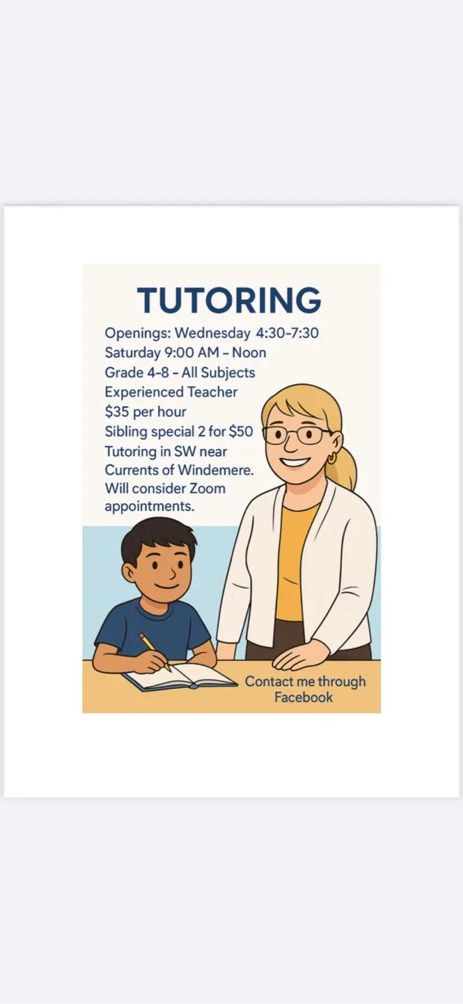 Tutoring Services - Grades 4-8