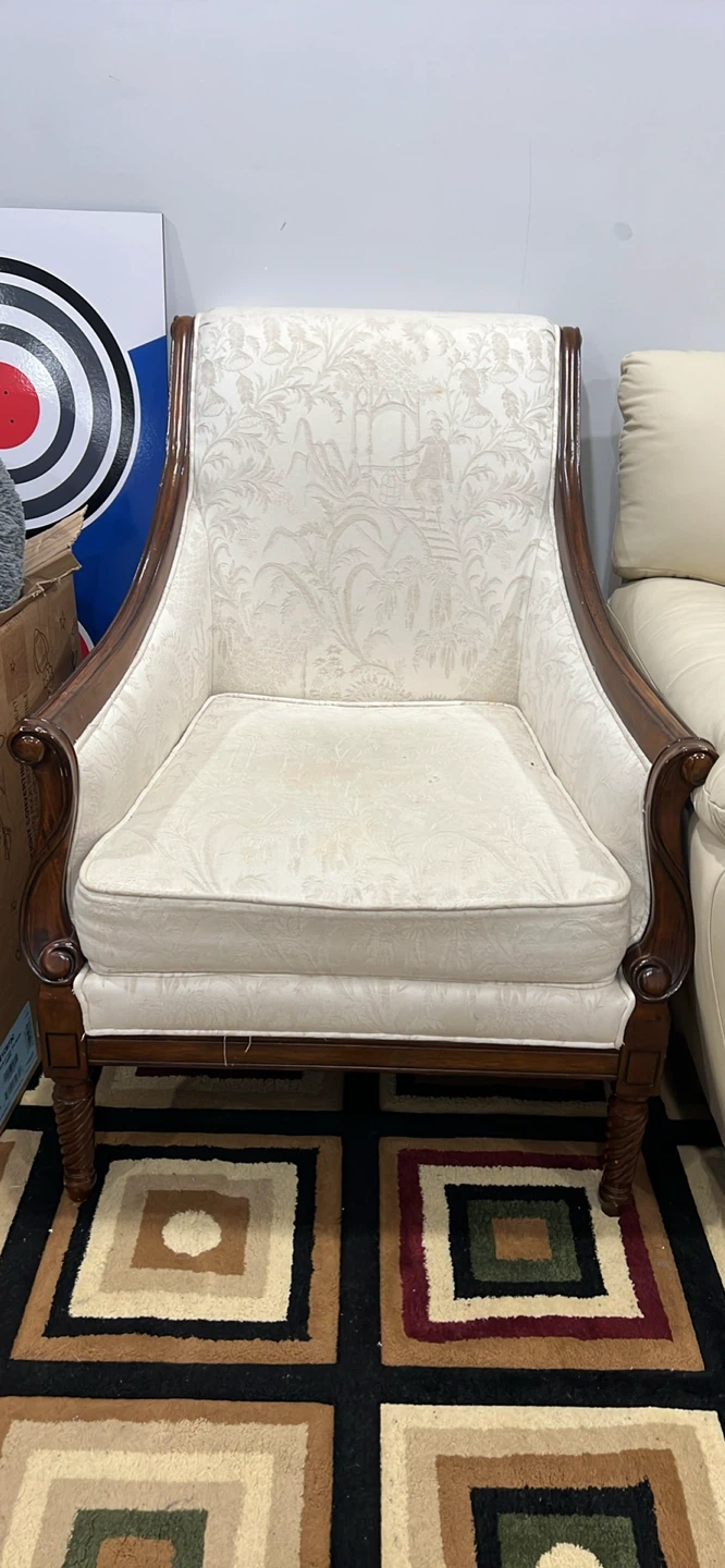 Upholstered Armchair with Wooden Frame - photo 3