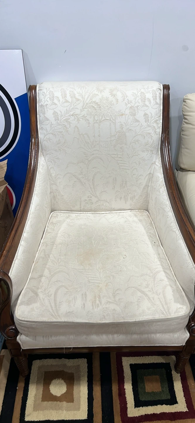Upholstered Armchair with Wooden Frame