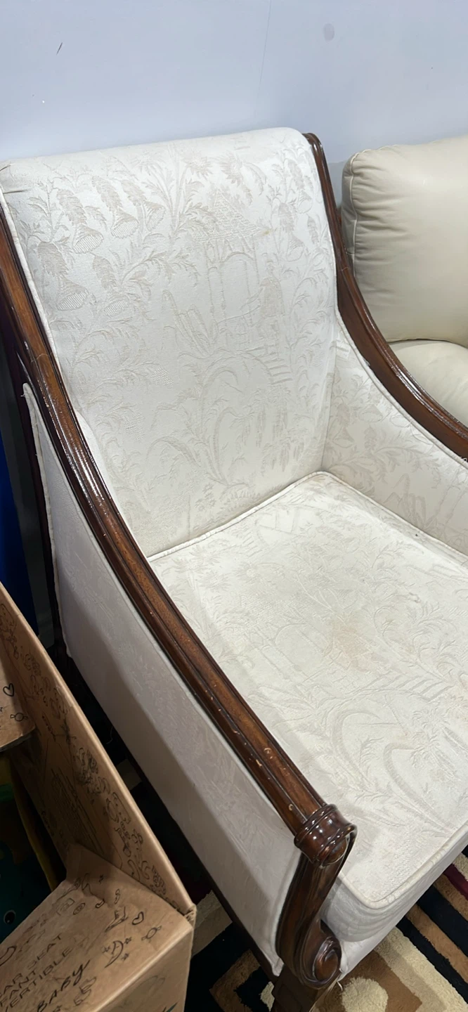Upholstered Armchair with Wooden Frame - photo 2