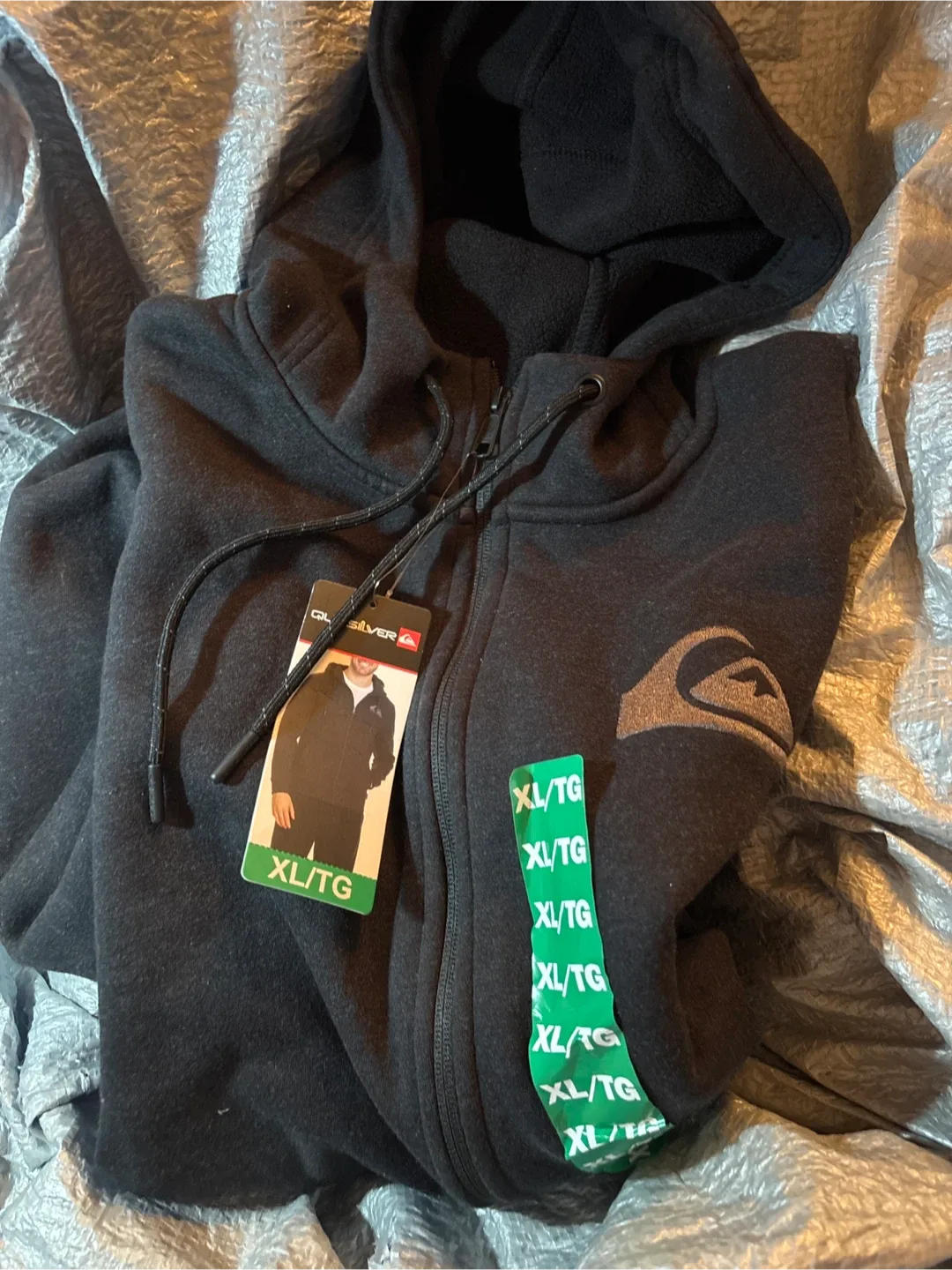 Men’s Quiksilver Black Hoodie - New XL