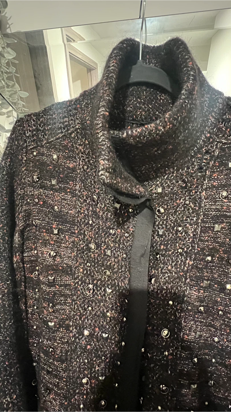Lanvin Brown Embellished Knit Cardigan - photo 3