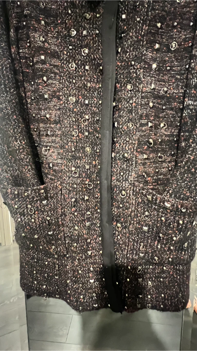 Lanvin Brown Embellished Knit Cardigan - photo 5