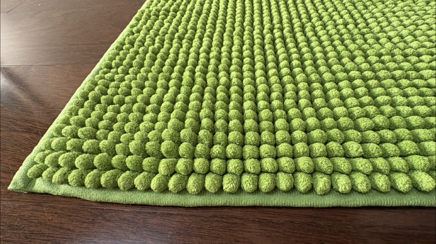 Green Chenille Bath Mat