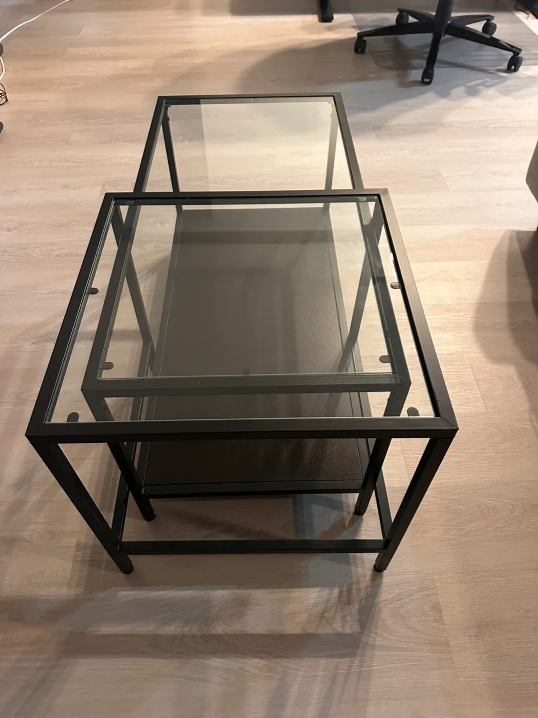 Nesting Coffee Tables - Black Frame, Glass Top image indicator(3)