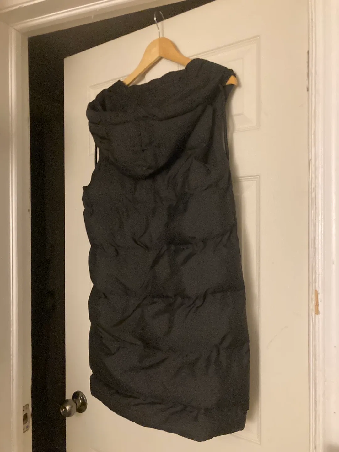 ZARA Black Hooded Puffer Vest S