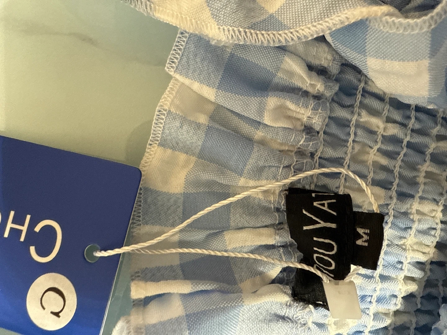 Chouyatou Blue Gingham Dress - Size M - photo 2