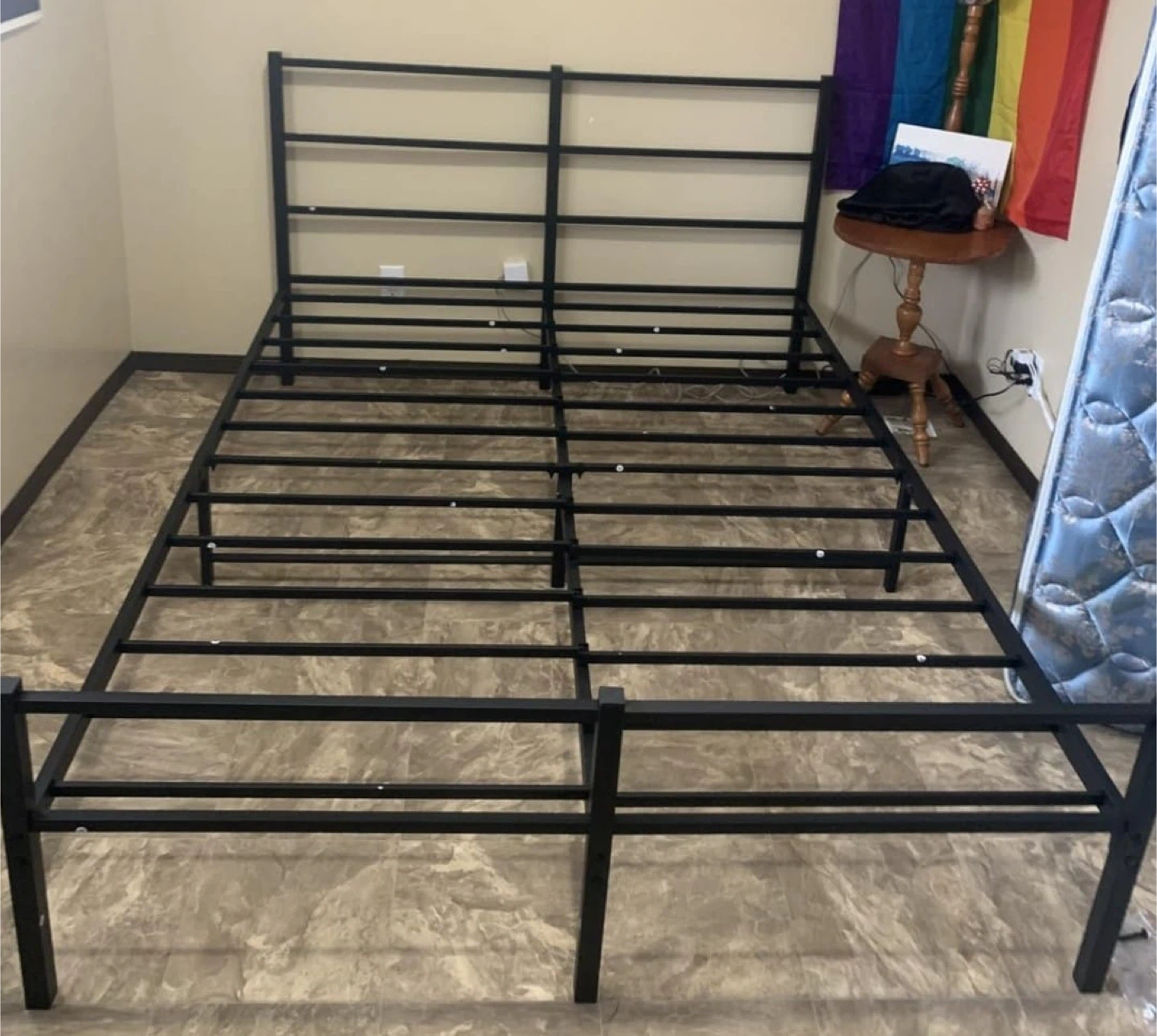 Metal King Bed Frame with Headboard and Footboard - photo 2