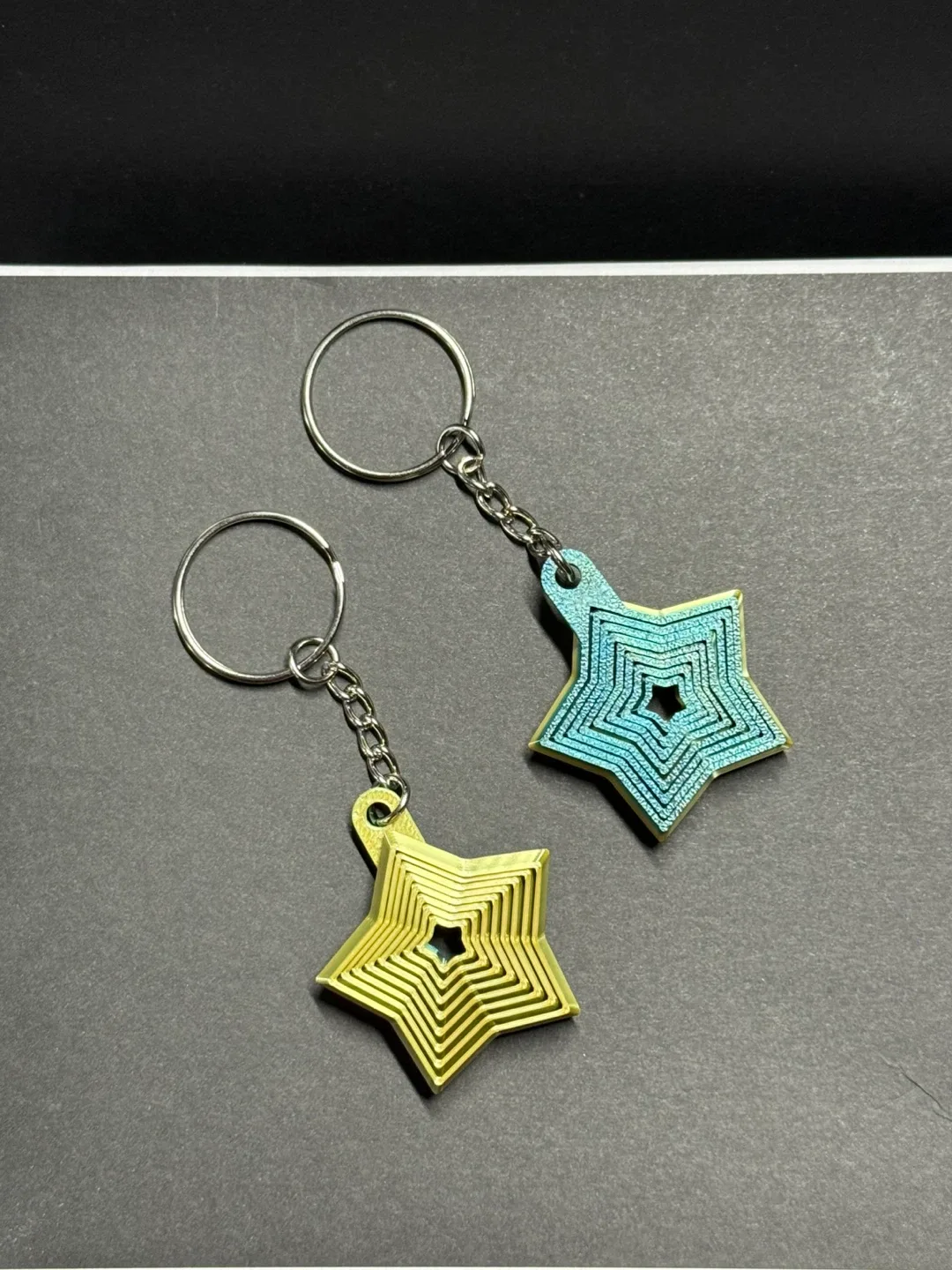 3D Printed Star fidget Keychains
