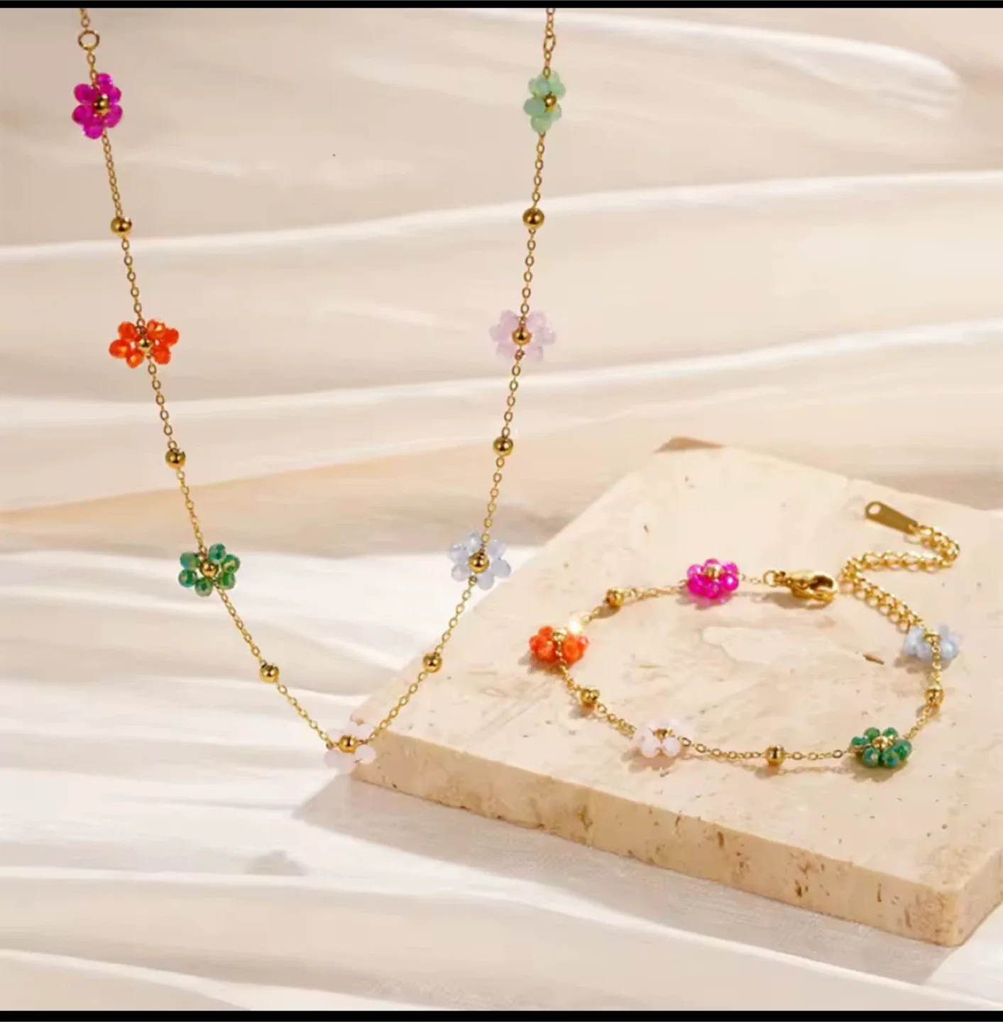 18k gold plated stainless steel set