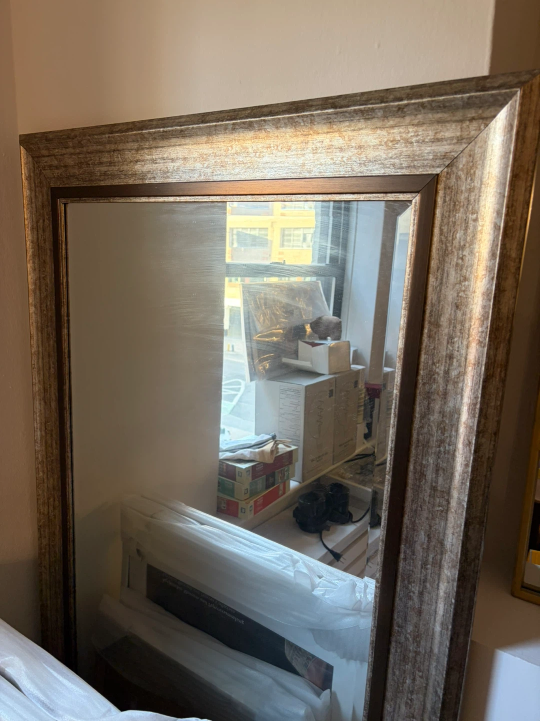 Large brown metallic Framed Mirror - photo 3