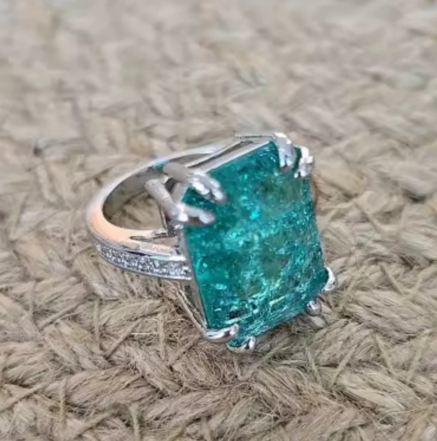 Emerald Cut Green Stone Ring - photo 4