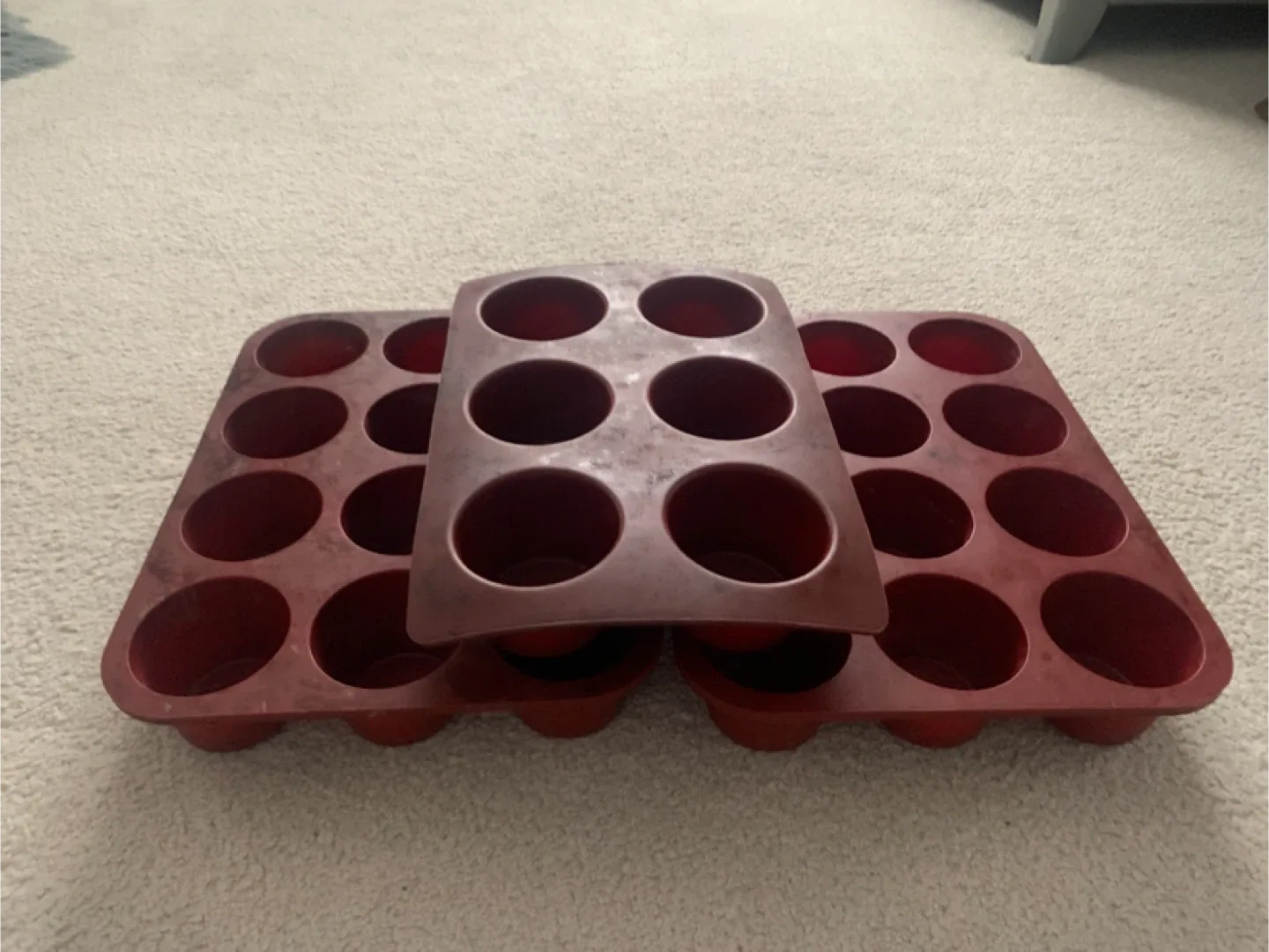 Red Silicone Muffin Tins