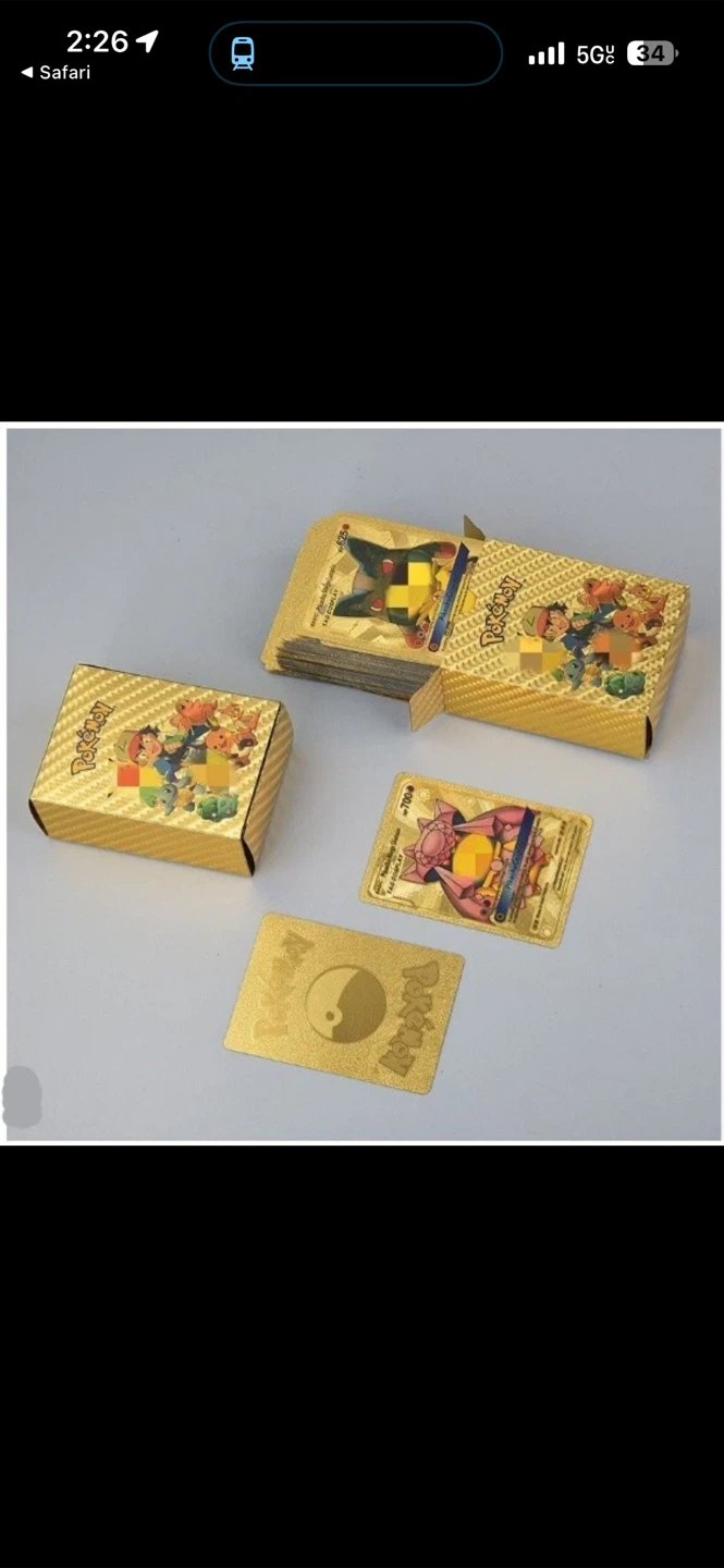 Pokemon Gold Plated Card Set with Box - photo 3
