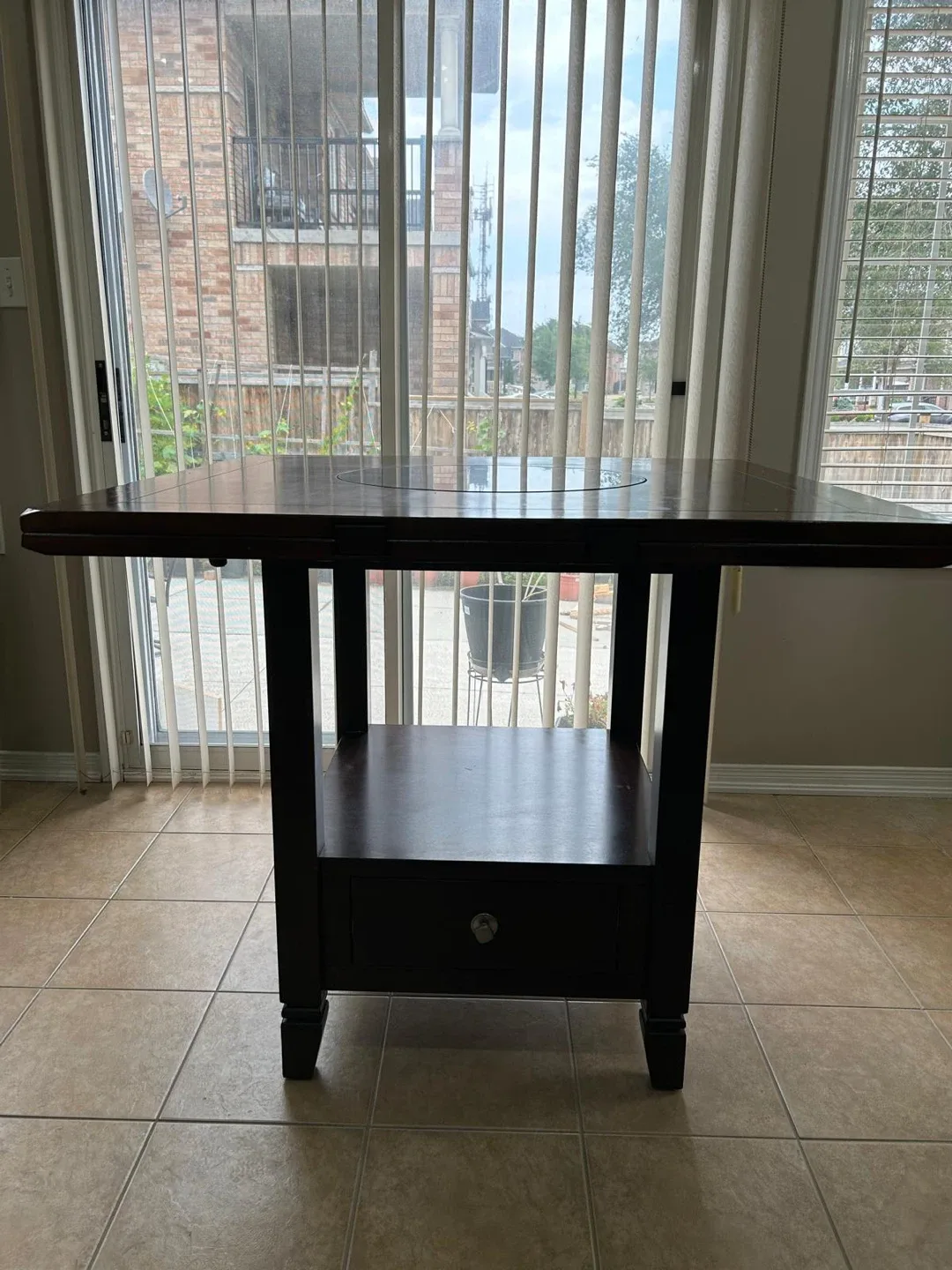 Dark Wood Dining Table Set