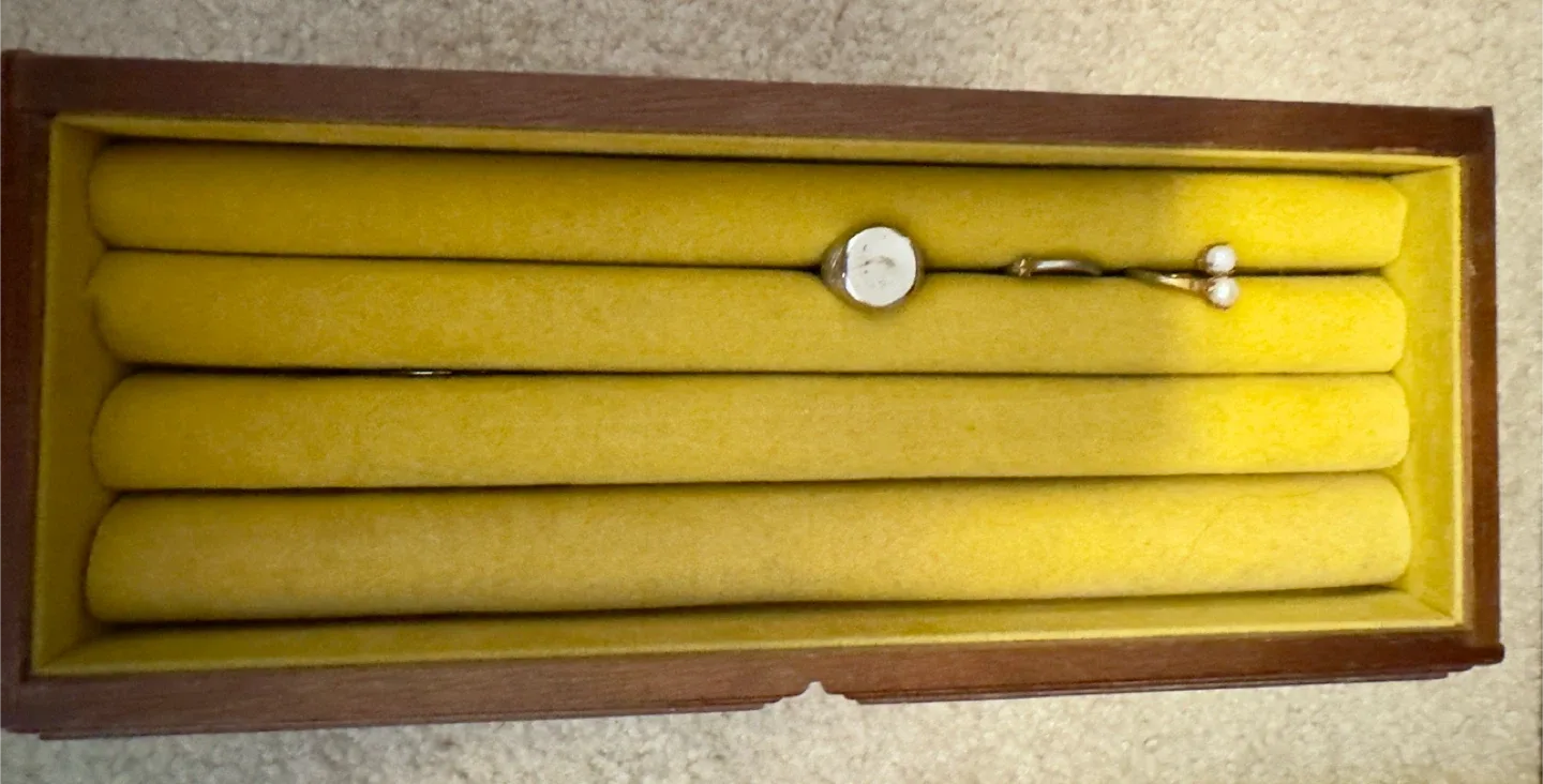 Vintage Wooden Jewelry Box with costume jewelry image indicator(4)