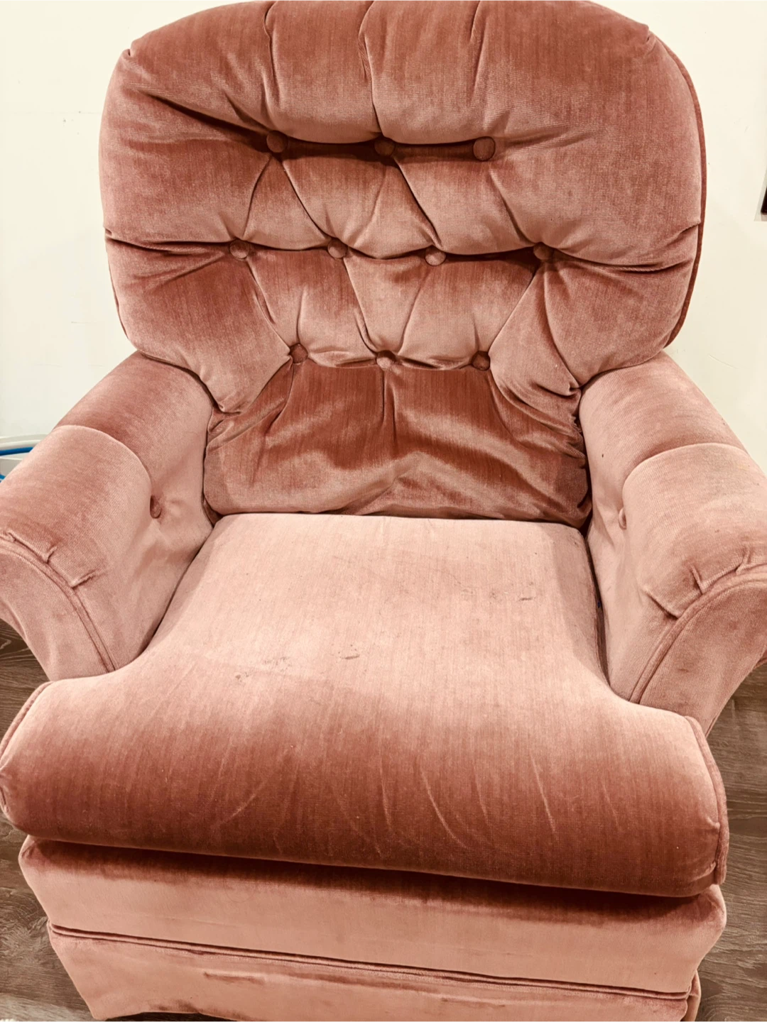 Pink Velvet Rocking Chair