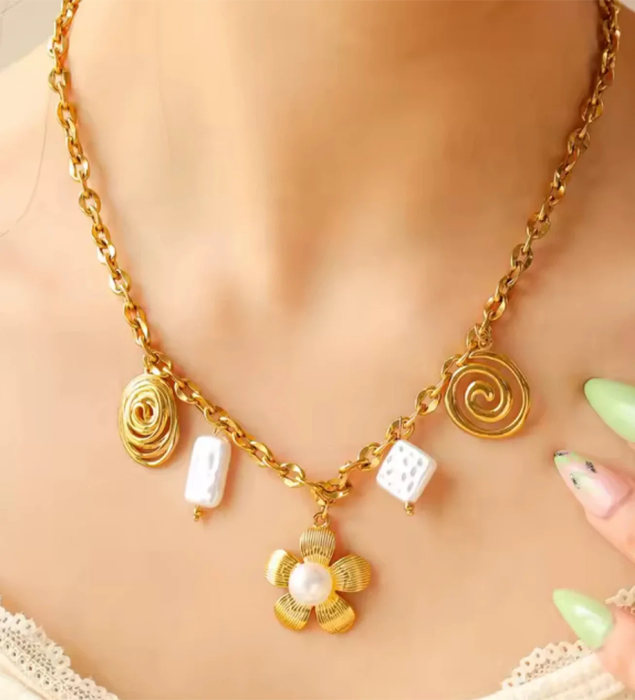 18k gold plated stainless steel necklace