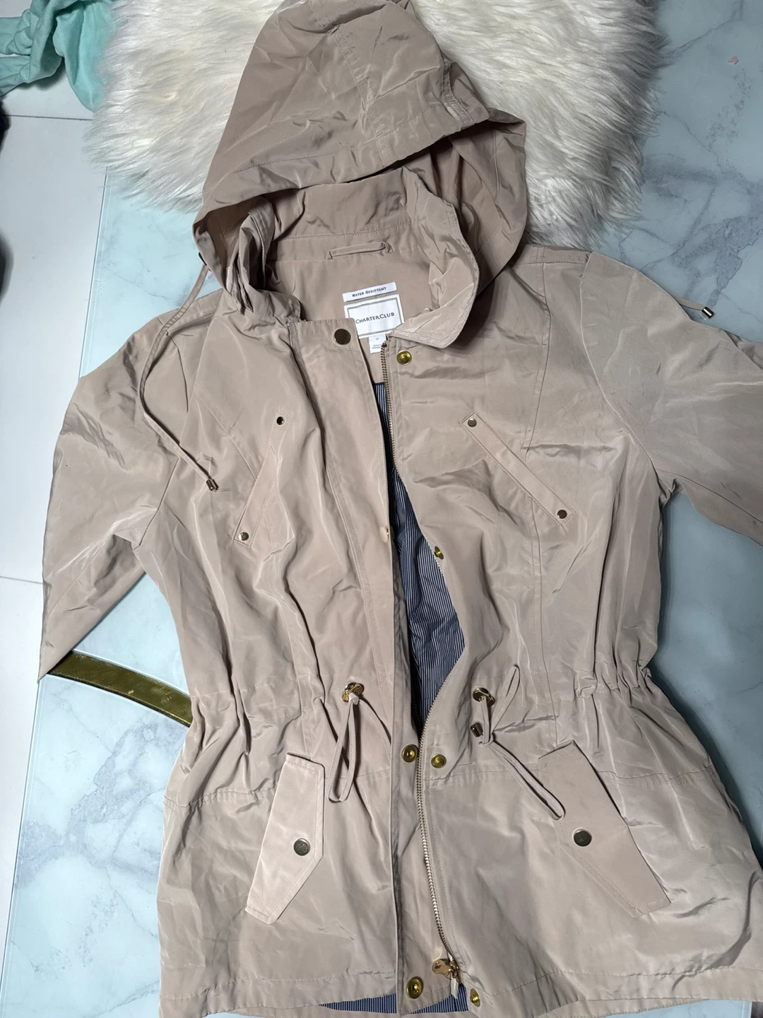 Charter Club Water Resistant Hooded Jacket - M - photo 5