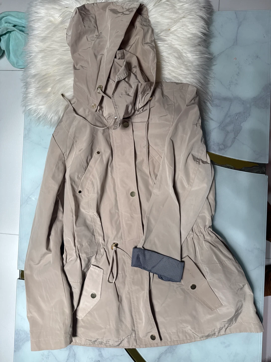 Charter Club Water Resistant Hooded Jacket - M