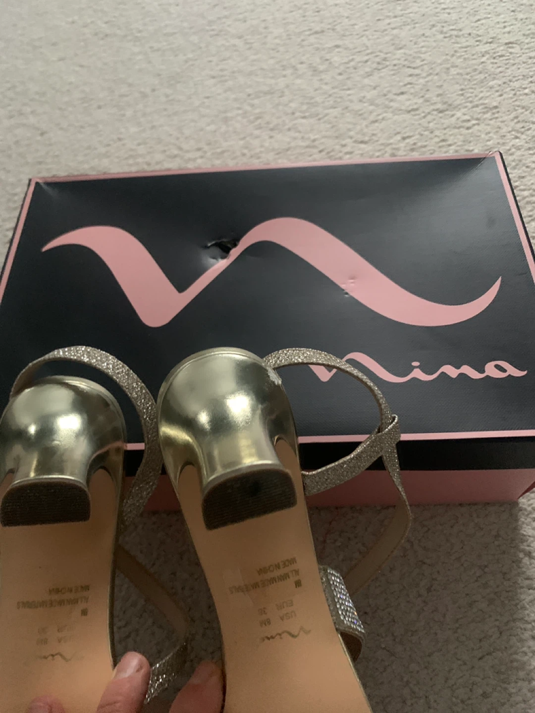 Nina Women's Gold Glitter Heels - Size 8 - photo 2