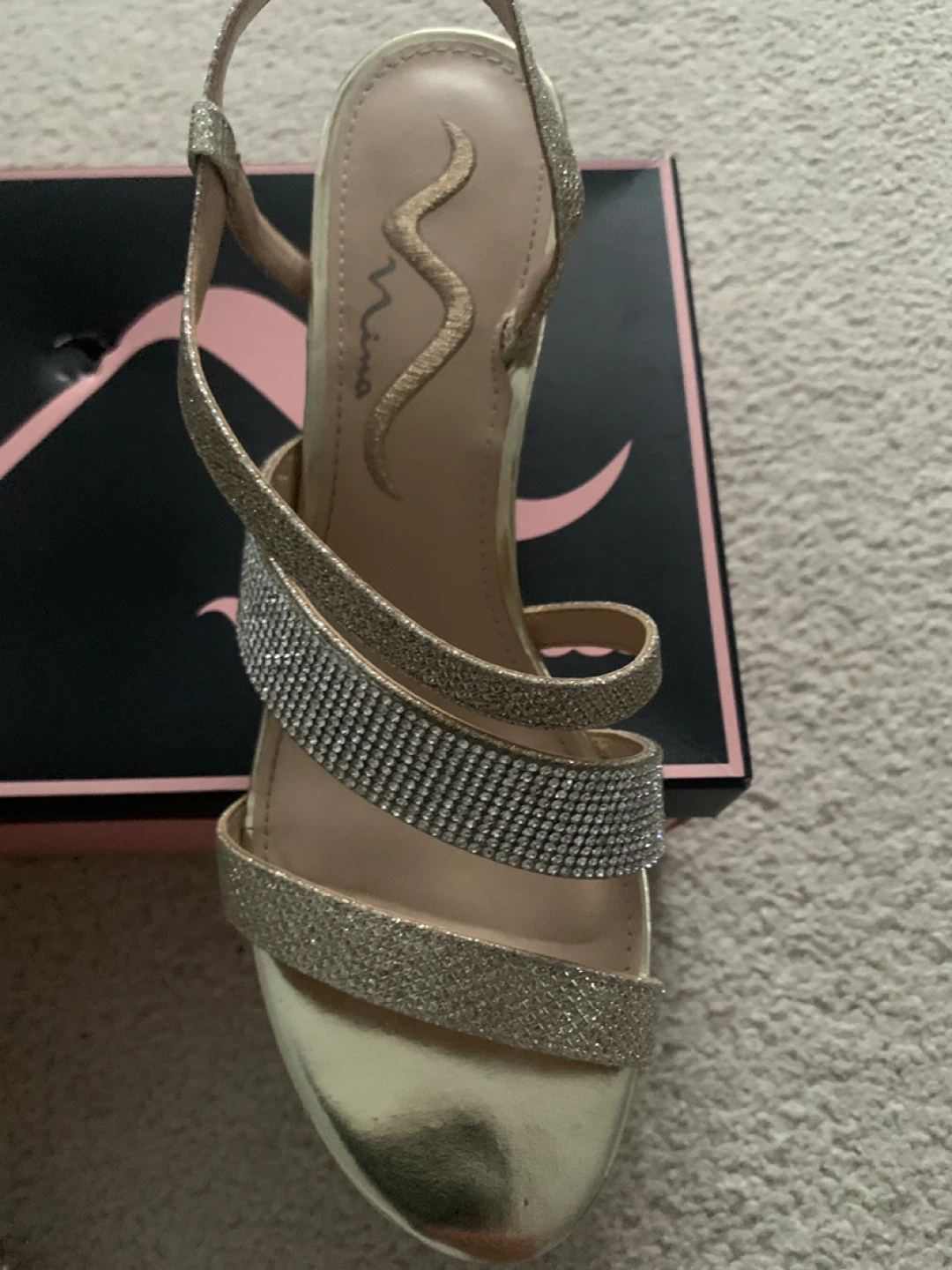 Nina Women's Gold Glitter Heels - Size 8 - photo 3