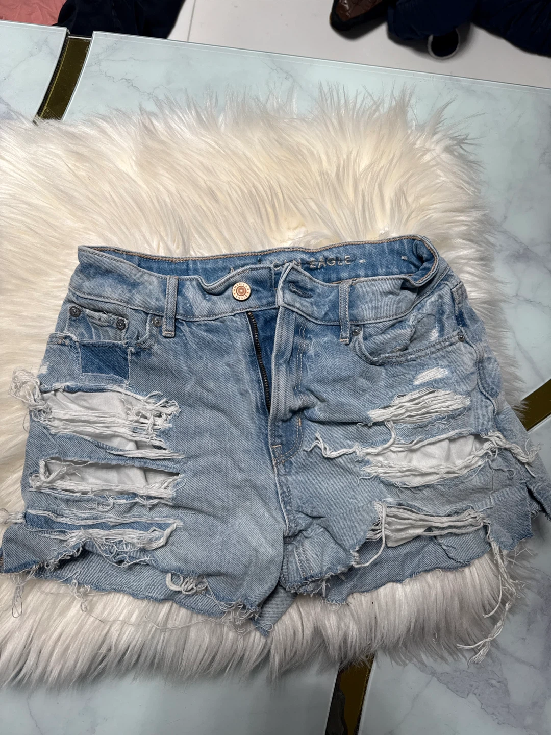 American Eagle Distressed Denim Shorts - Size 00