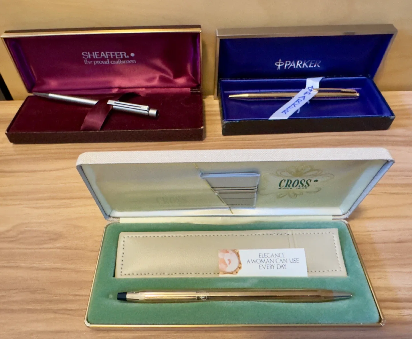 Cross 10KT Gold Filled , Schaeffer and Parker pens