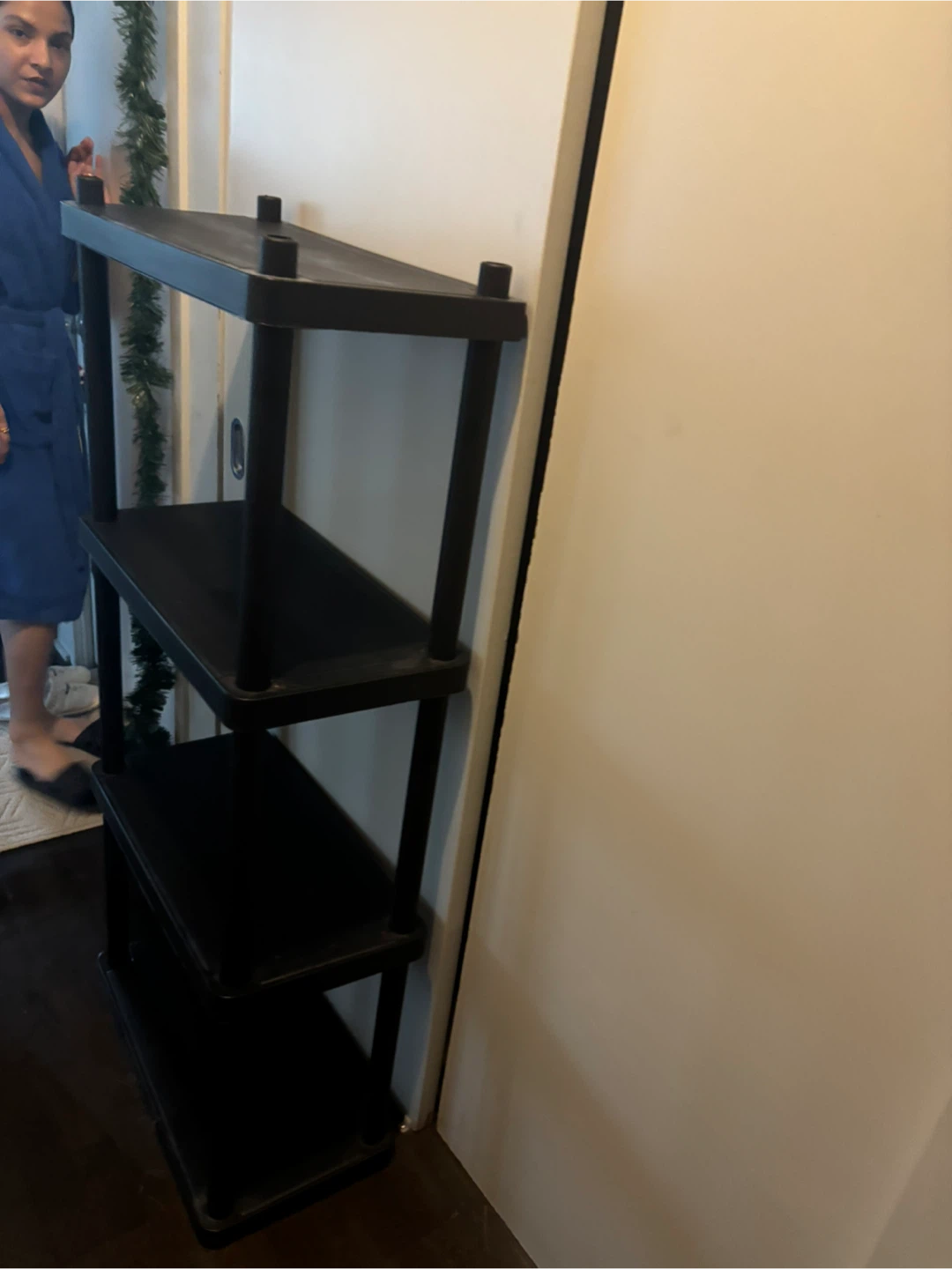 Black 4-Tier Plastic Shelf/ Rack/ Stand - 80cm Wide - photo 5