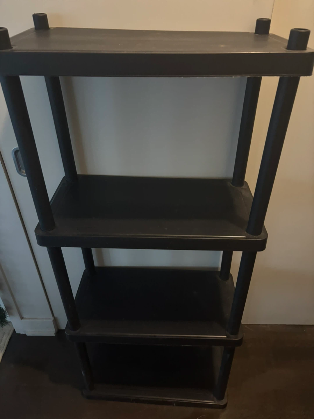 Black 4-Tier Plastic Shelf/ Rack/ Stand - 80cm Wide - photo 3