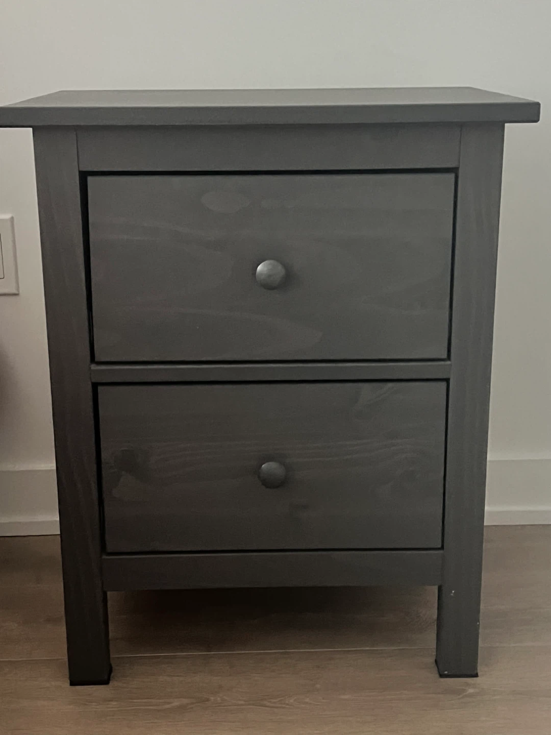 Two Gray Drawer Nightstand - photo 2