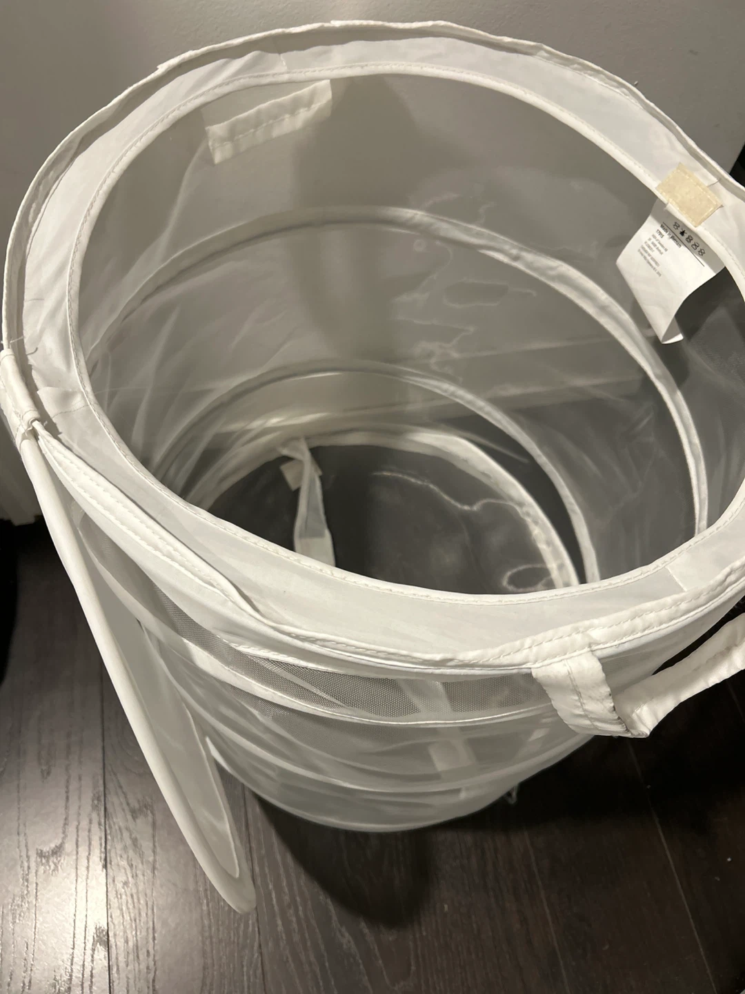 White Pop-Up Laundry Hamper