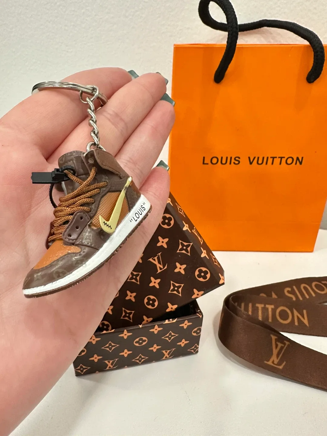 Louis Vuitton Sneaker Keychain & Lanyard Set