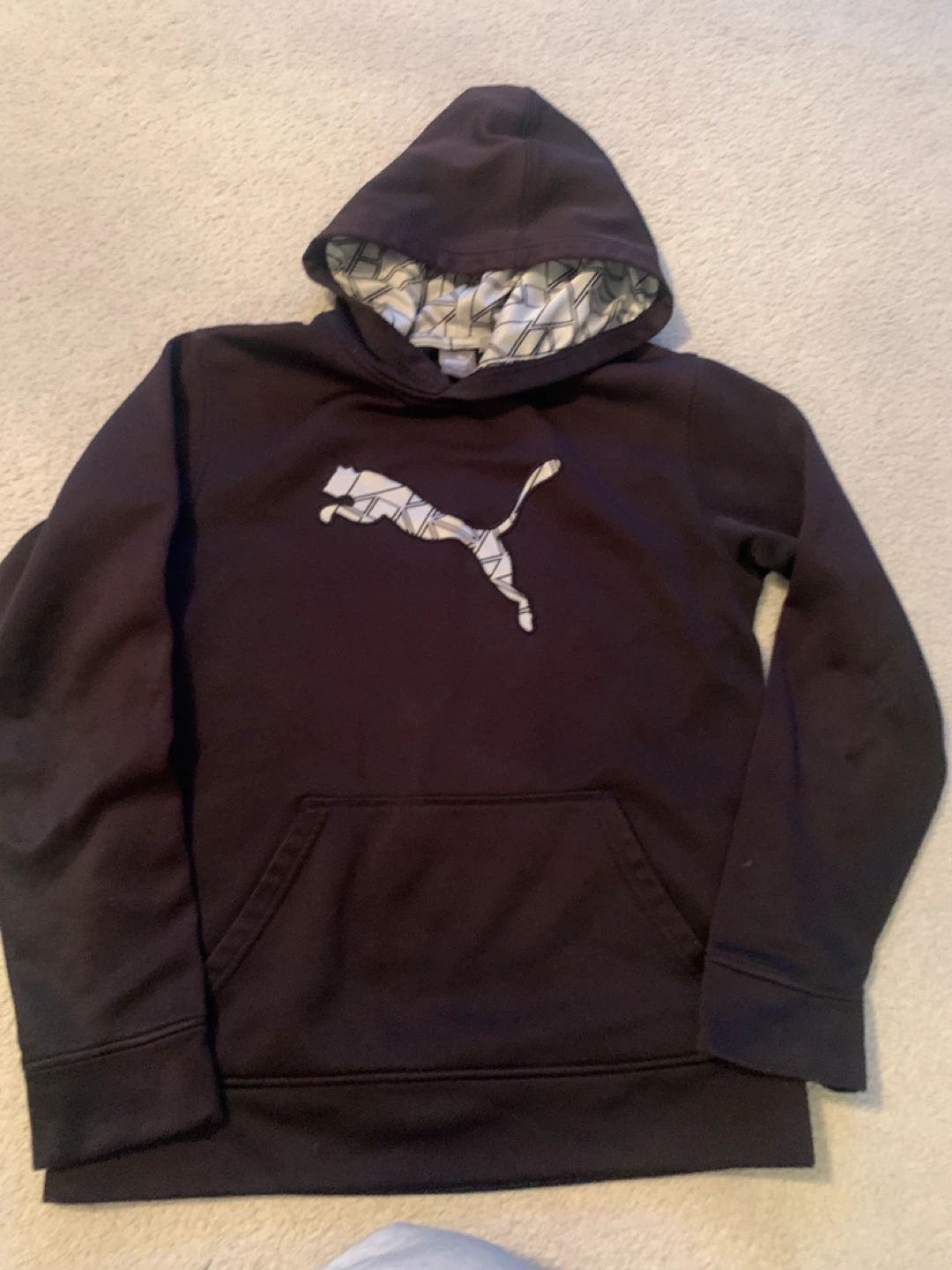 Puma Black Hoodie - Size L/G youth