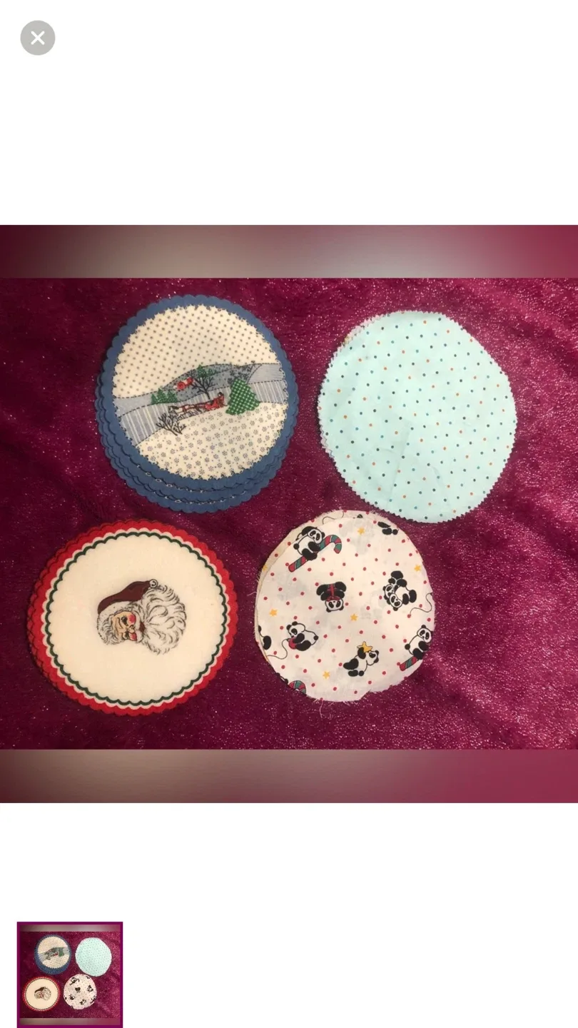 Handmade Fabric Coasters - Set of 4