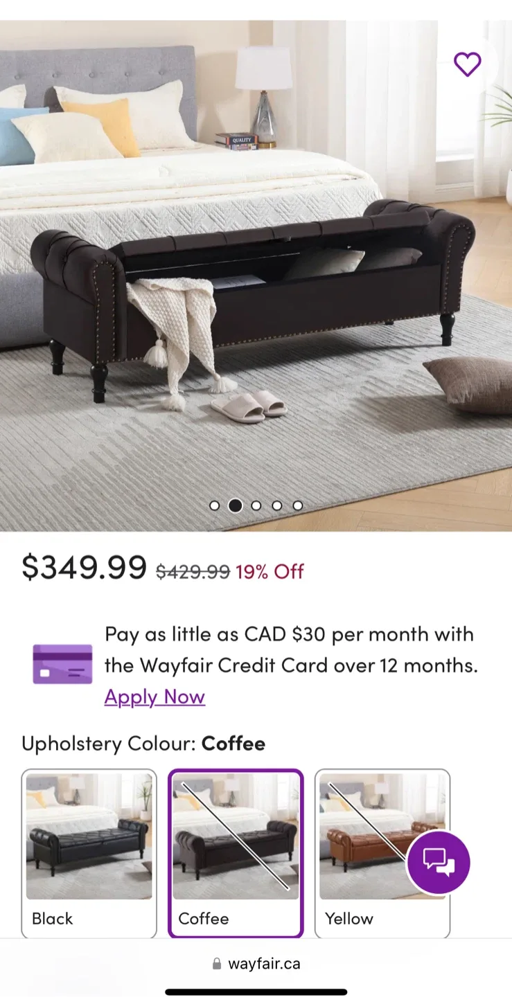 Coffee Brown 66.9'' Faux Leather Upholstered Storage Bench image indicator(2)