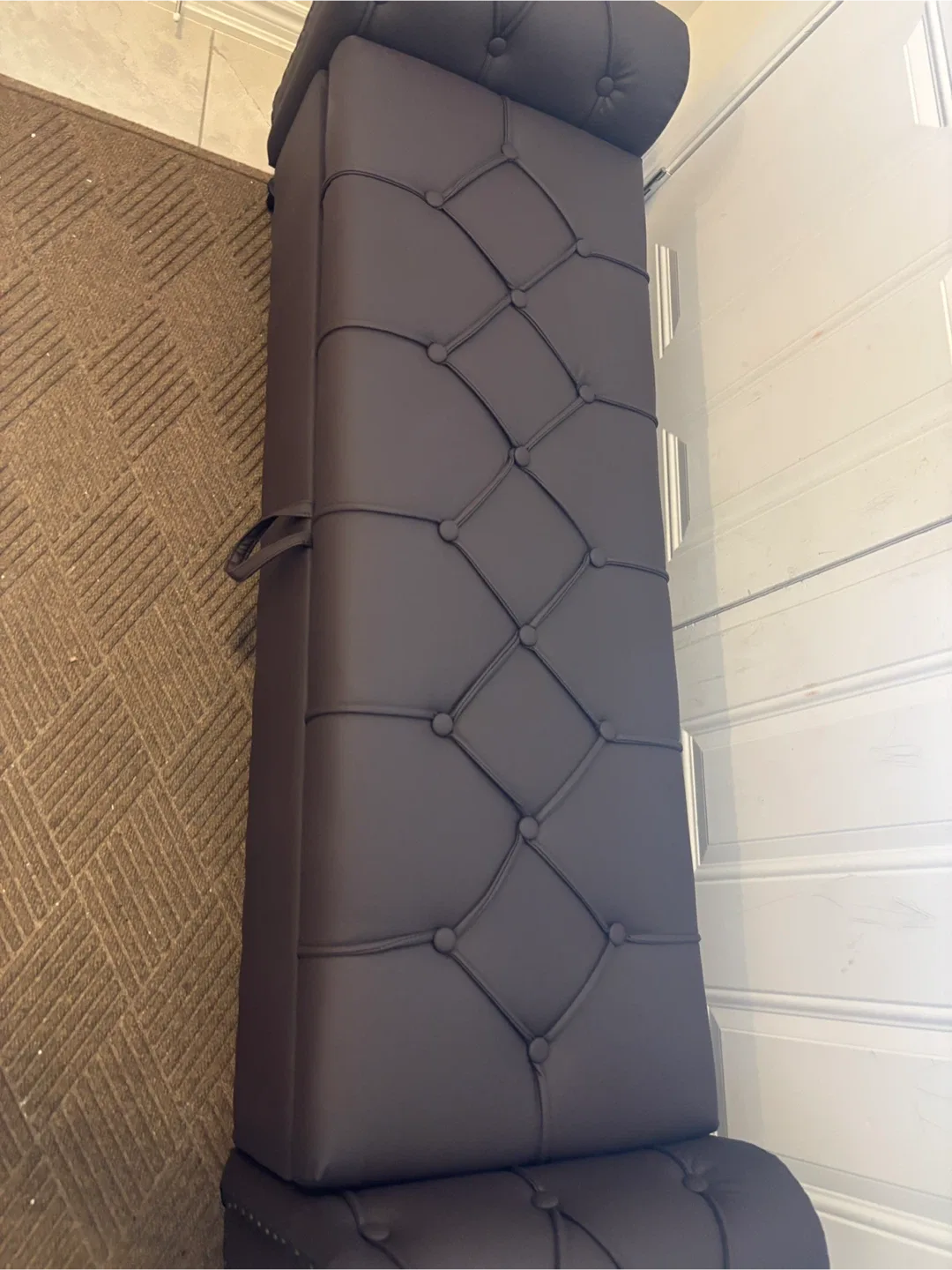 Coffee Brown 66.9'' Faux Leather Upholstered Storage Bench image indicator(4)