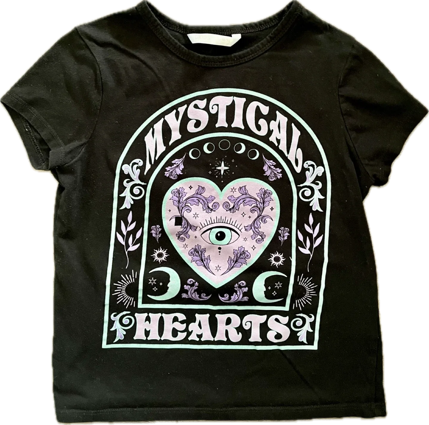 U-Kids Black Mystical Hearts Tee - Size M (10/12) image indicator(2)