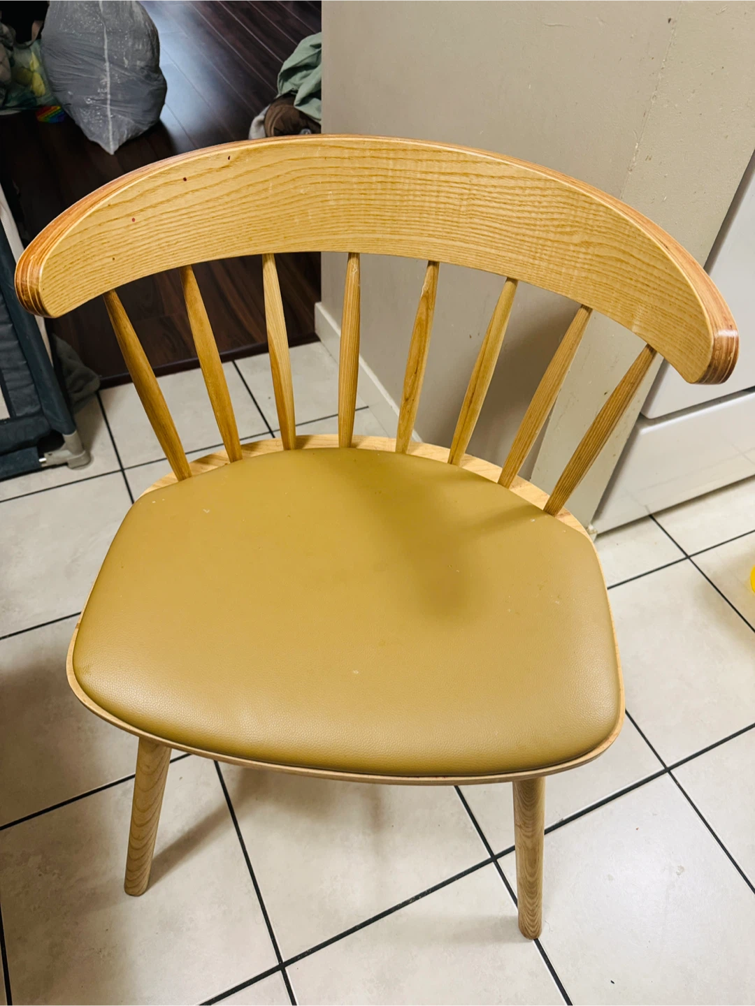 Wooden Dining Chair with Cushioned Seat