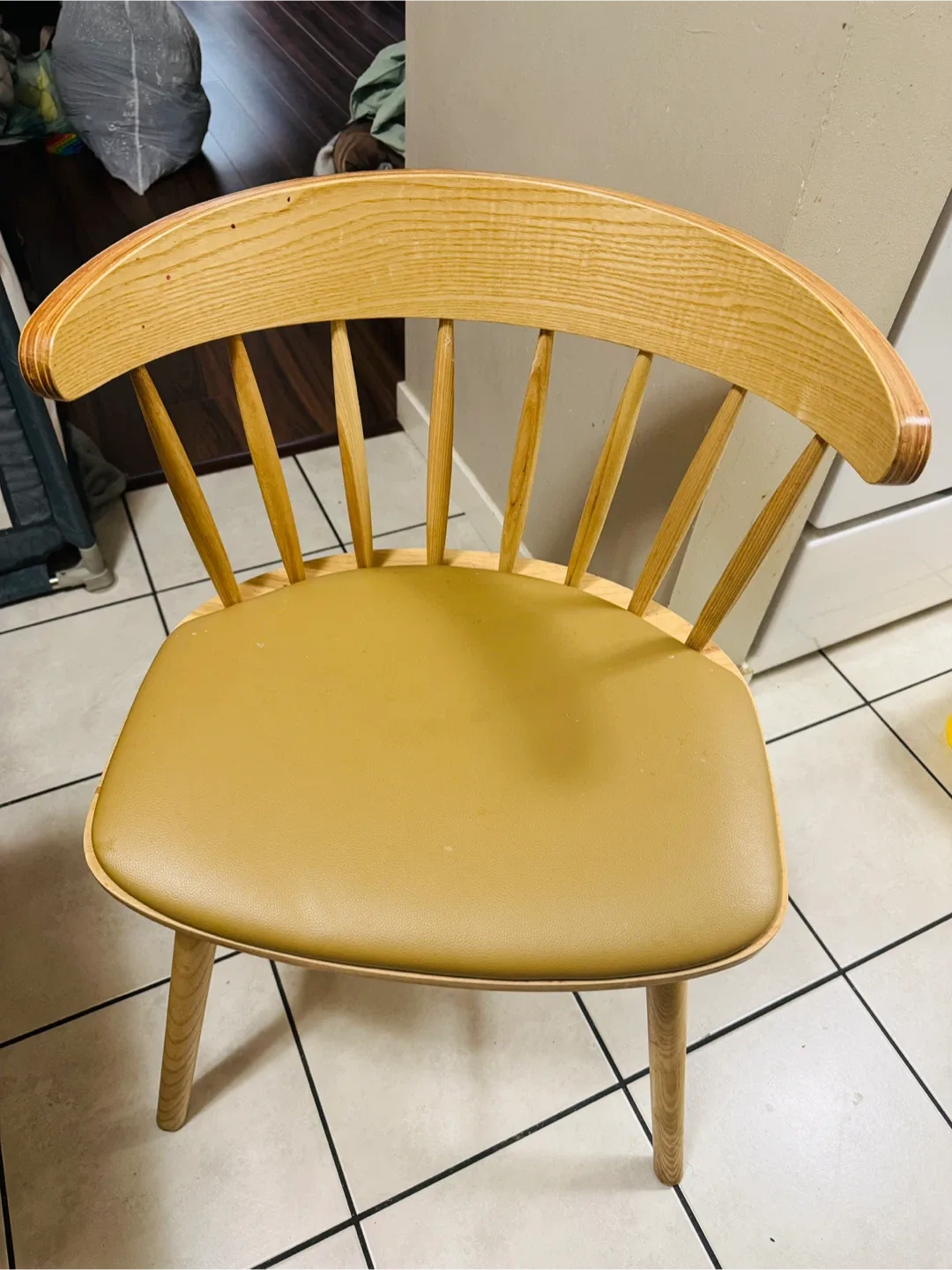 Wooden Dining Chair with Cushioned Seat