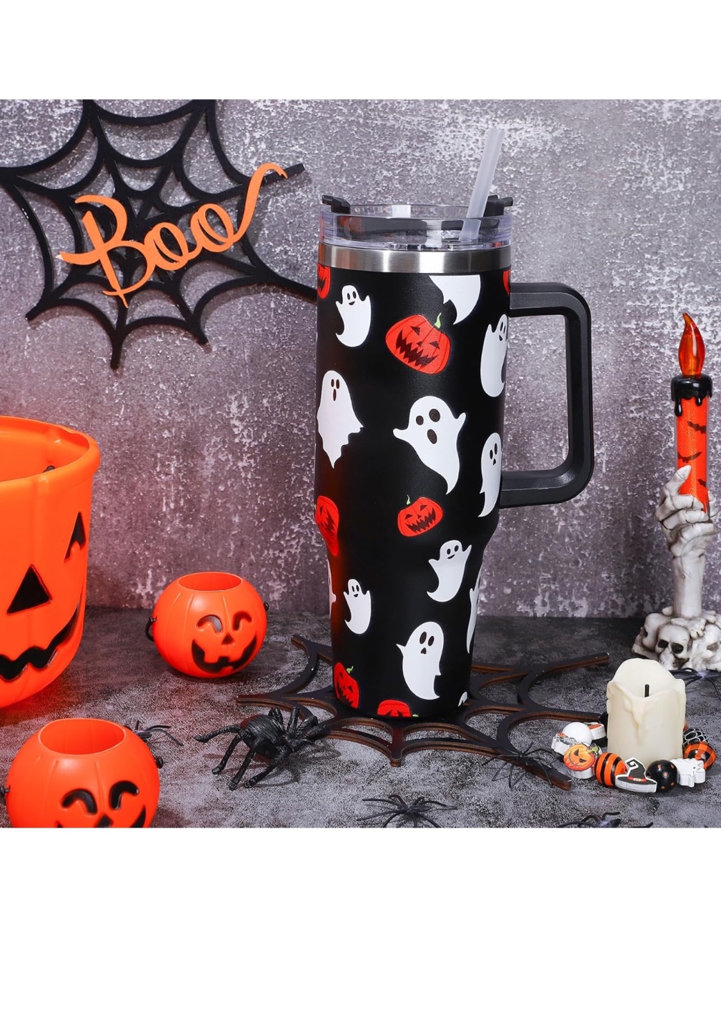 Whaline 40oz Halloween Tumbler with Straw & Lid - photo 5