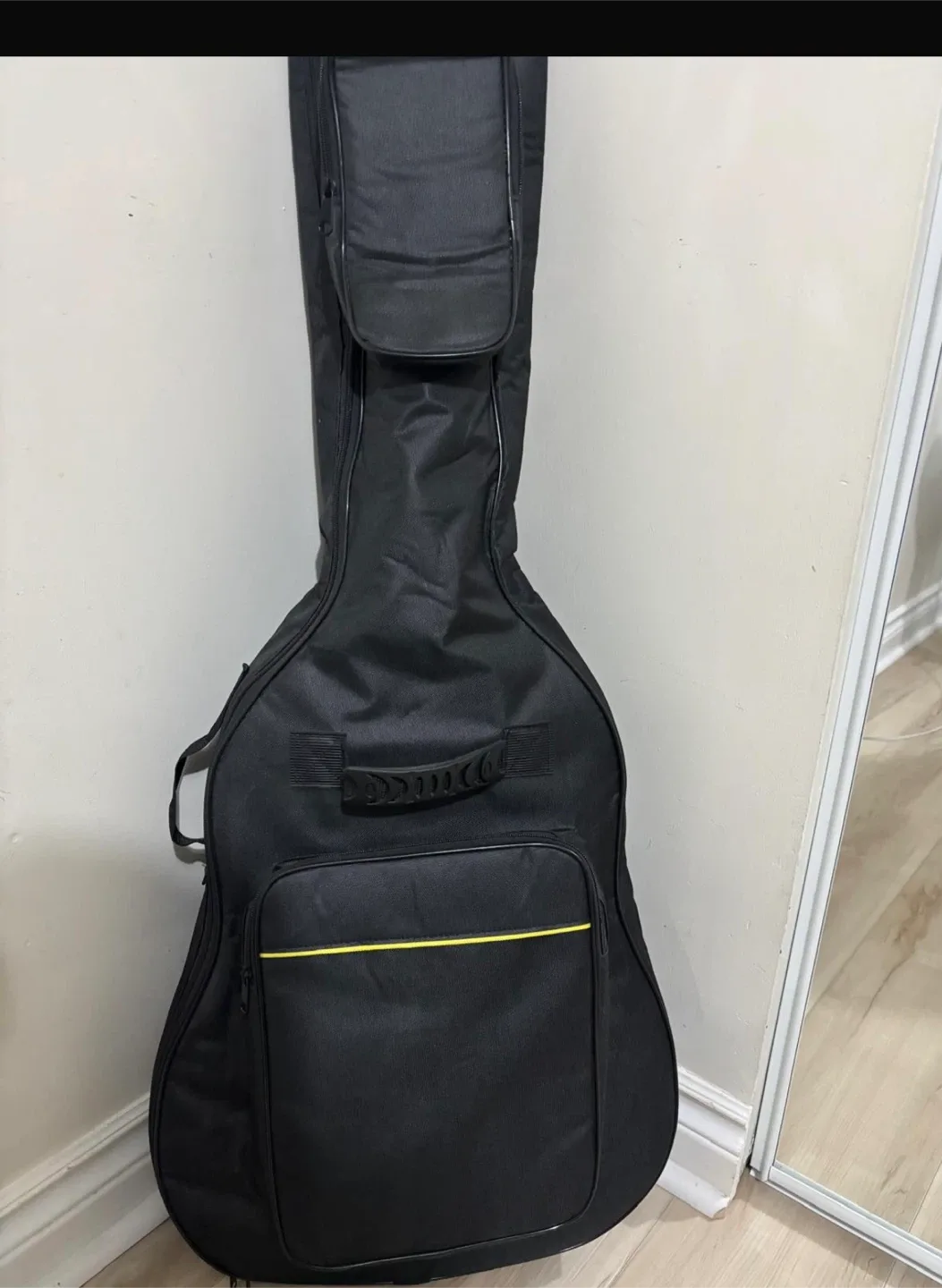 Yamaha Black Acoustic Guitar with Case and accessories