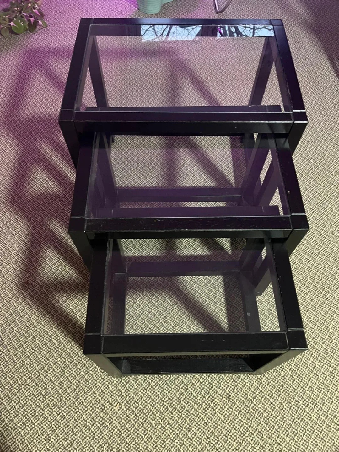 Black Nesting Tables - Glass Top