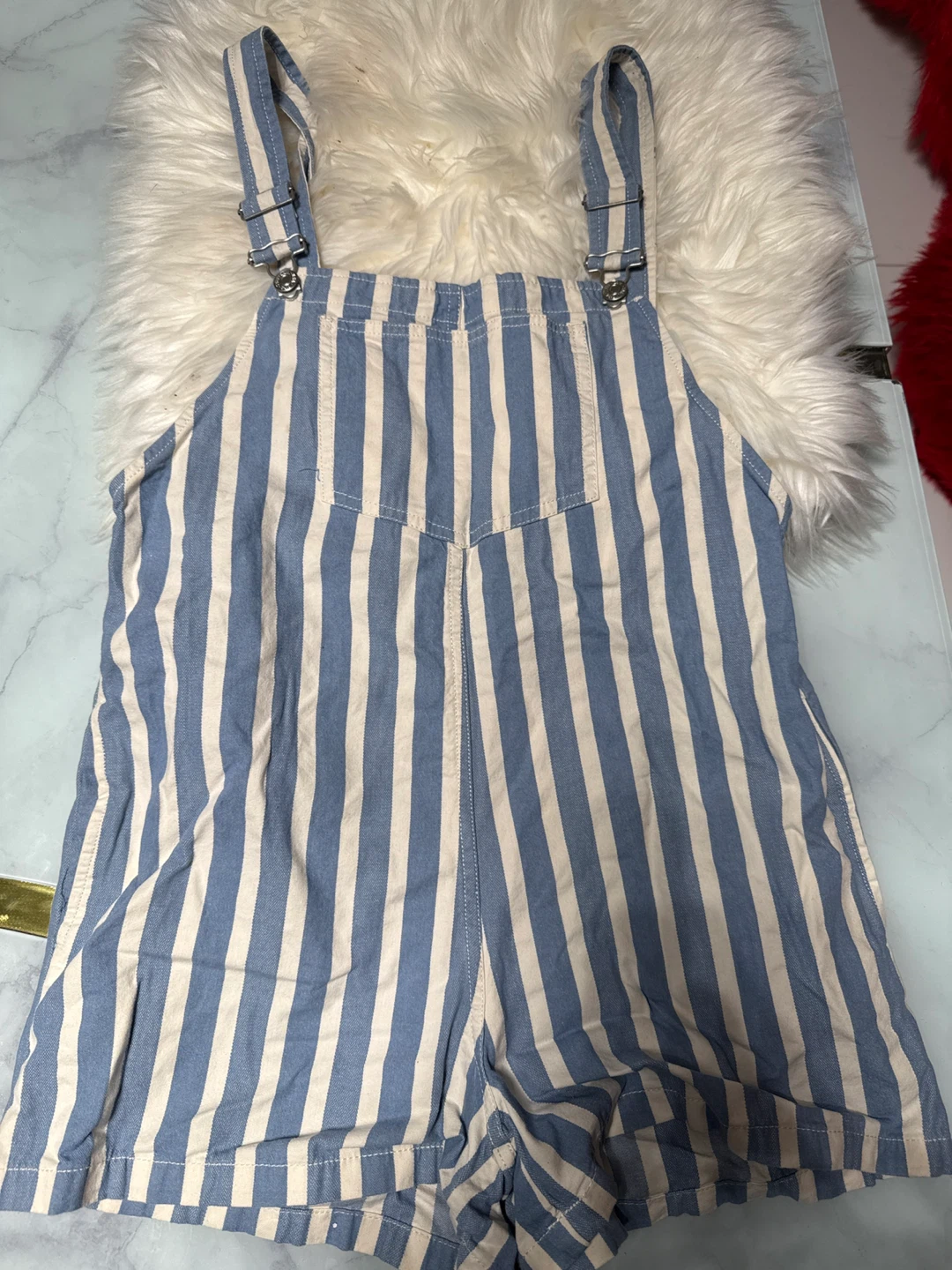 Zara Striped Denim Overalls - Size S