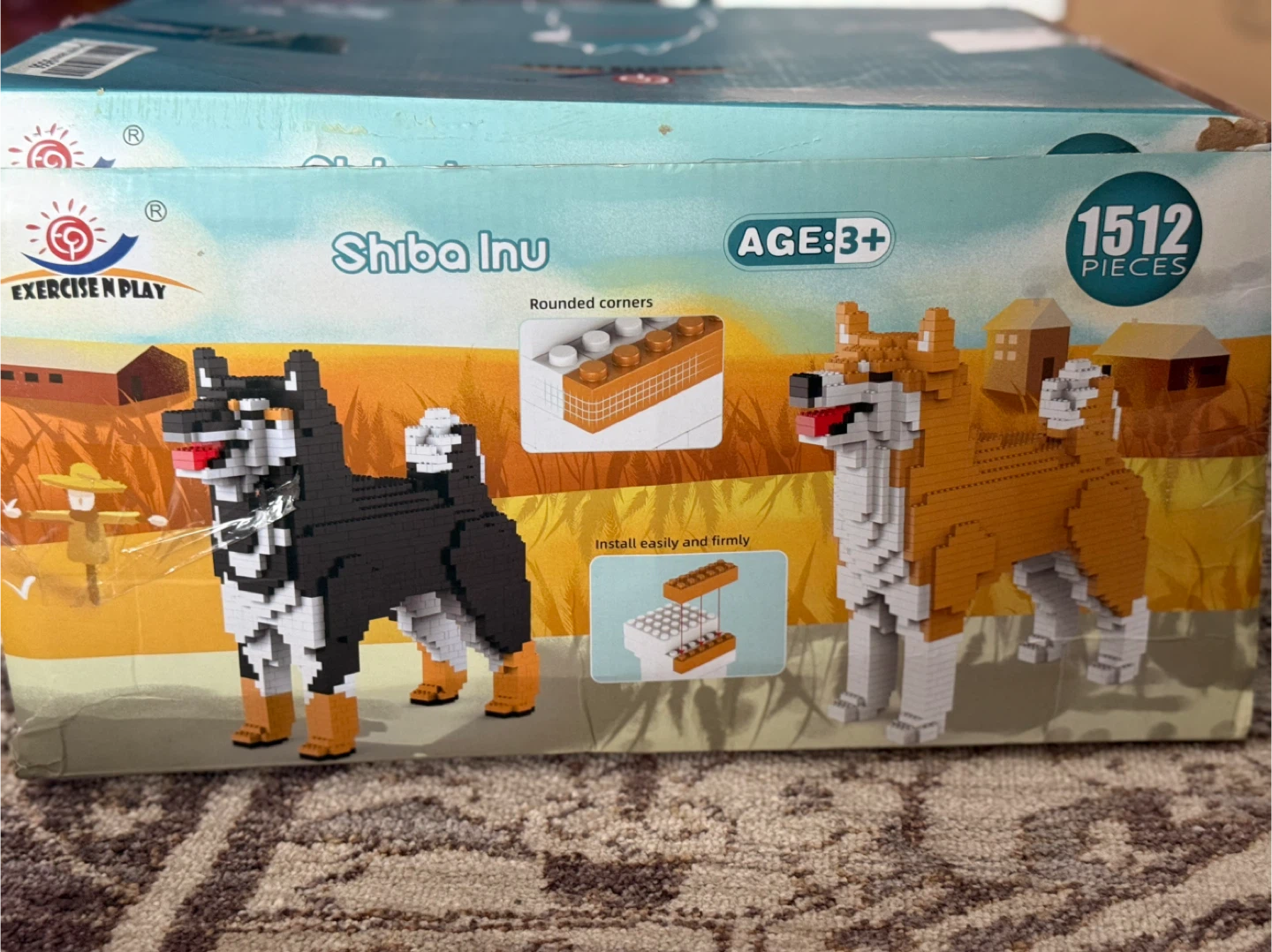 Exercise N Play Shiba Inu Building Blocks - 1512 Pieces, Ages 3+