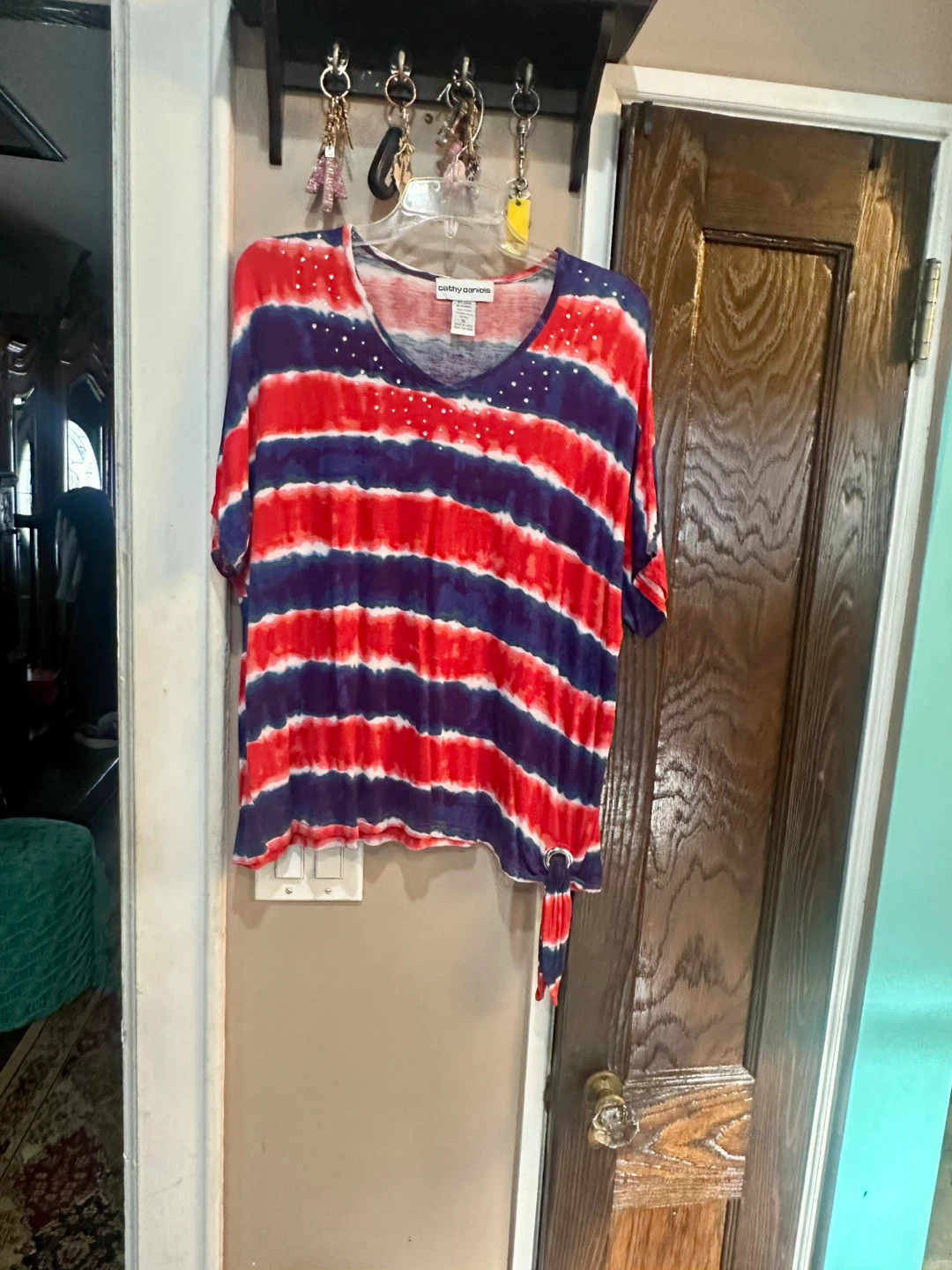 Cathy Daniels XL Red/Blue Top