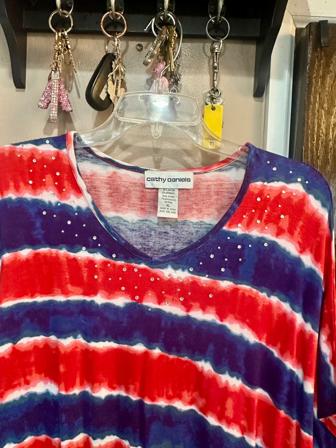 Cathy Daniels XL Red/Blue Top - photo 2