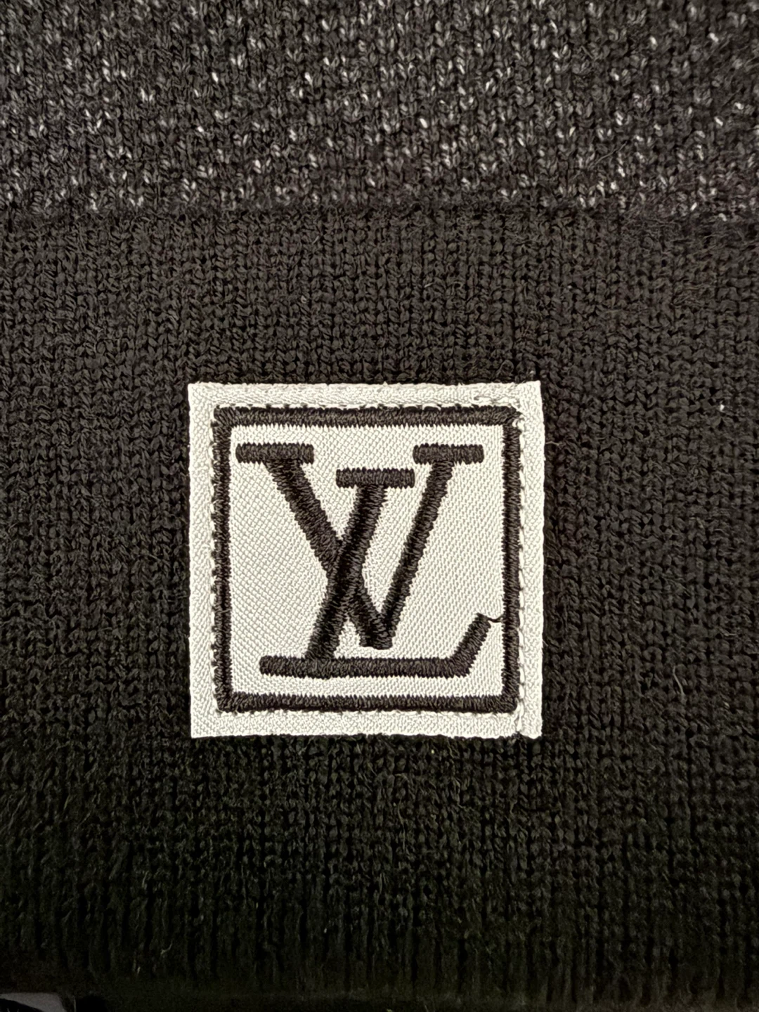 Louis Vuitton Check Knit Beanie – Black/Grey – Monogram Patch - photo 2